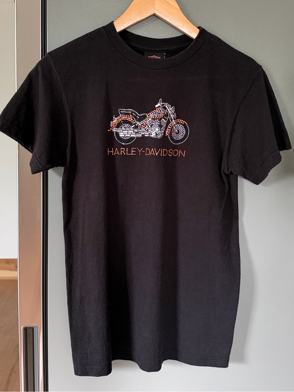 Harley Davidson Motorcycles Bedazzled Short Sleeve T Shirt Size S - Fits XS